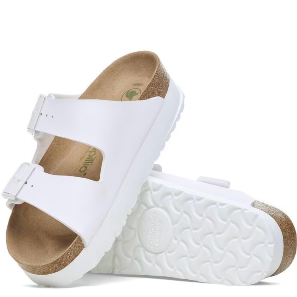 Birkenstock Arizona Flex Platform White Worn